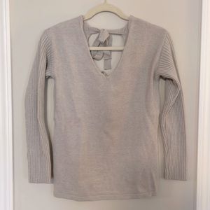 Gray sweater with ties in back size Small